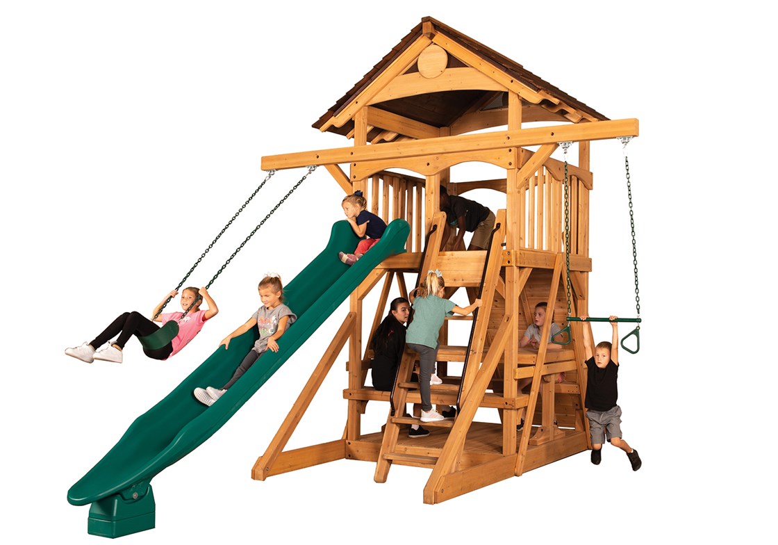 Olympus Space Saver Wood Playset for Sale - Amish Direct Playsets
